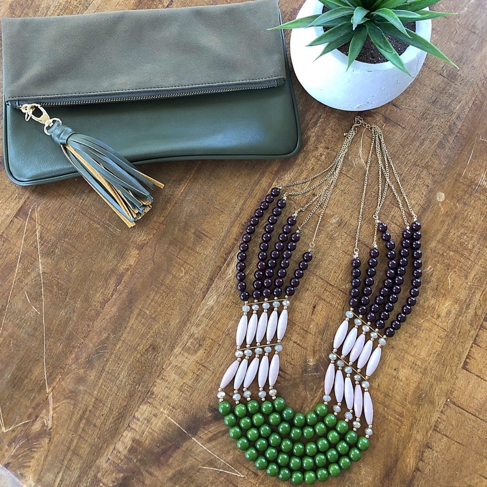 Who What Where Clutch and Statement Necklace